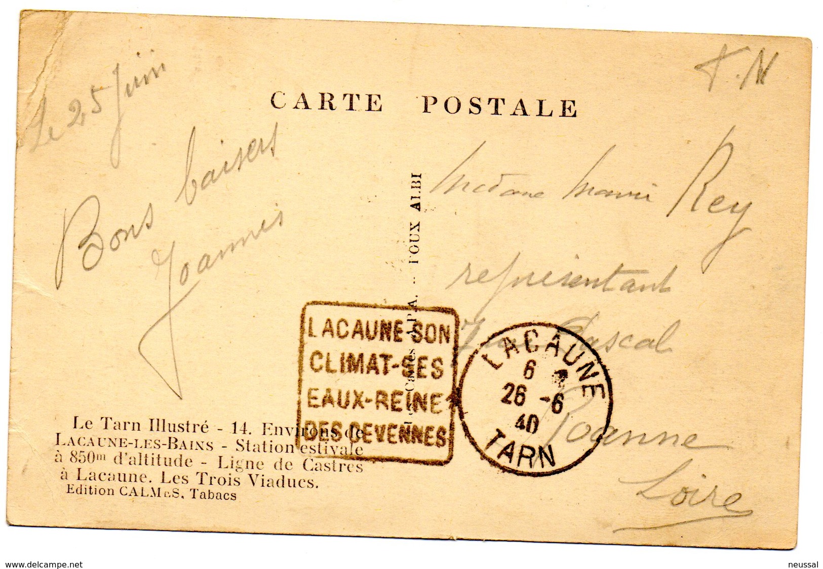 Tarjeta Postal De Lacaune-les-bains  Circulada. - Castres