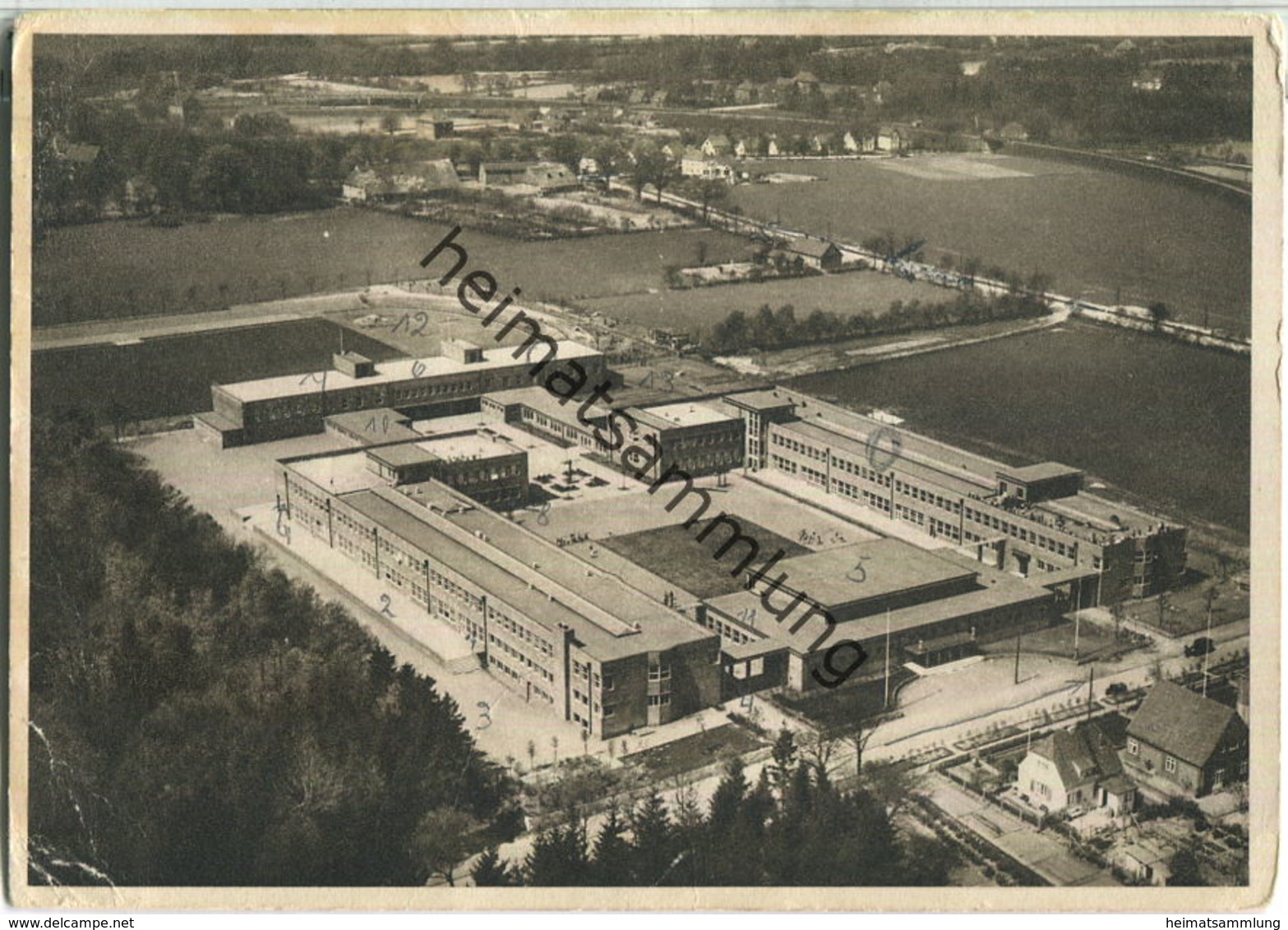 Hamburg-Volksdorf - Walddörfer Schule - Luftaufnahme - AK Grossformat - Verlag Gustav Petermann Hamburg - Wandsbek