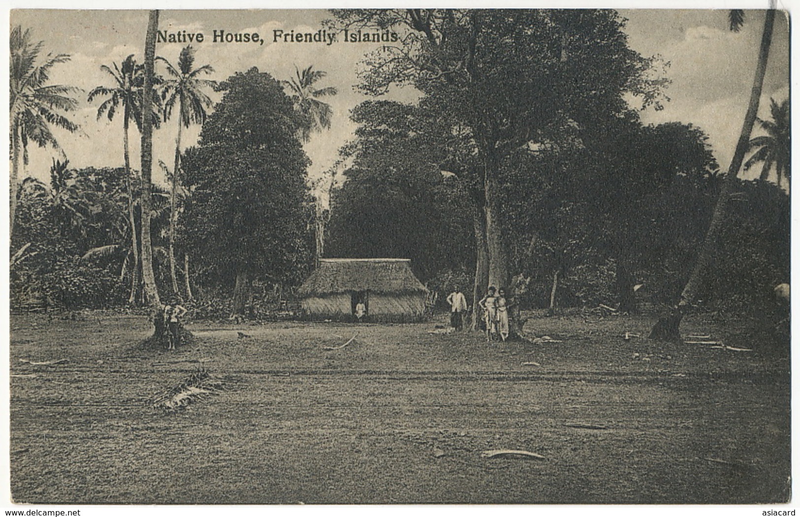 Toga Tonga Native House In Friendly Island P. Used Stamped From Nukualofa 1935 - Tonga