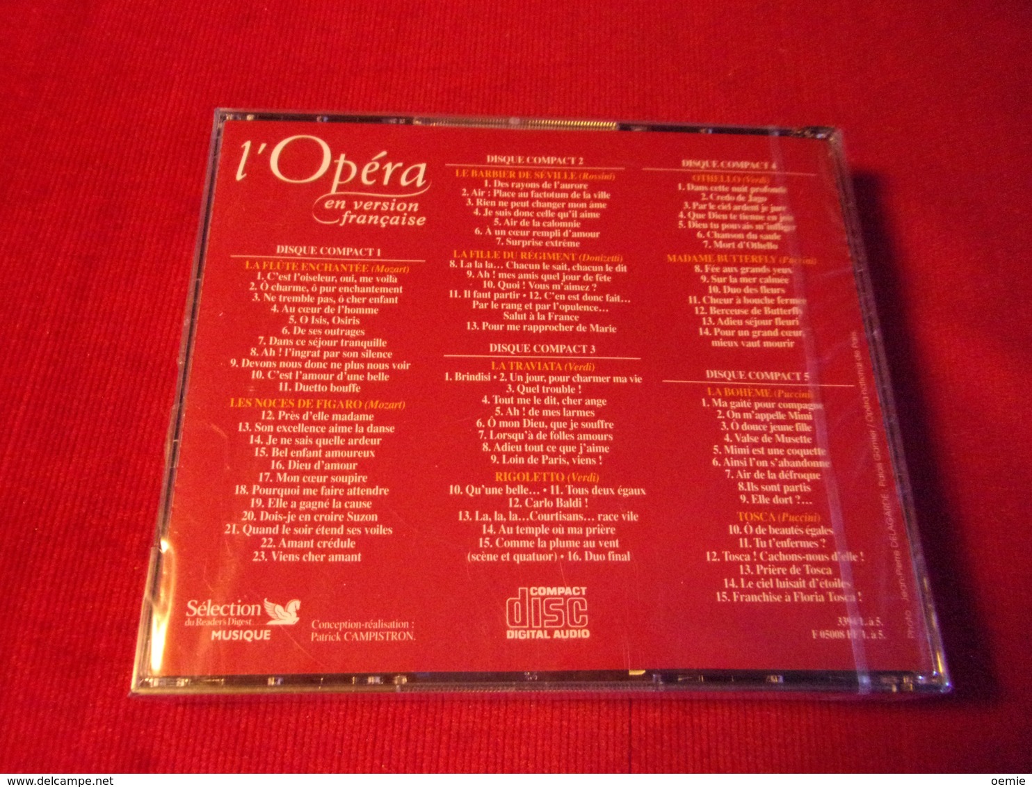 SELECTION DU READER'S DIGEST  °°  80 TITRES L'OPERA EN VERSION FRANCAISE    5 CD - Klassik