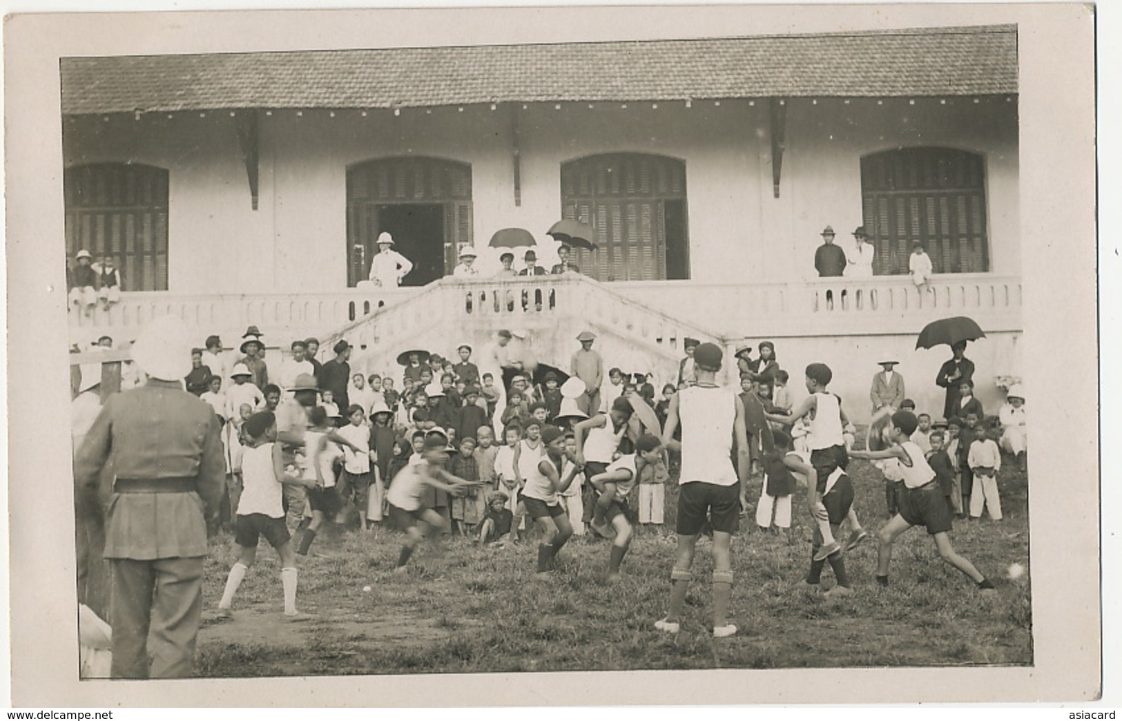 2 Real Photo Na Cham 1932 Scouts Fete Lutte - Viêt-Nam