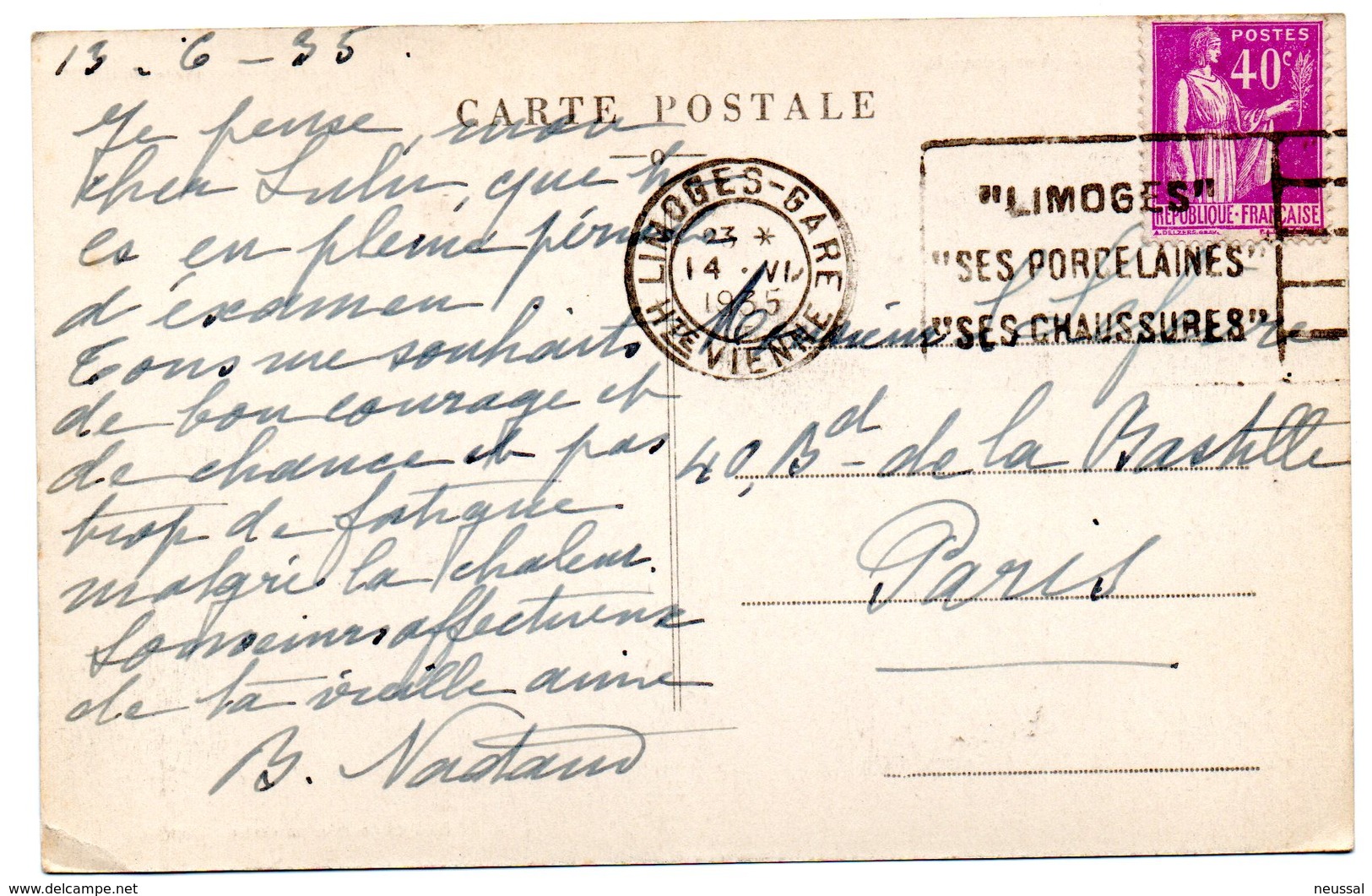 Tarjeta Postal De Limoges. Vue Generale. Circulada - Limoges