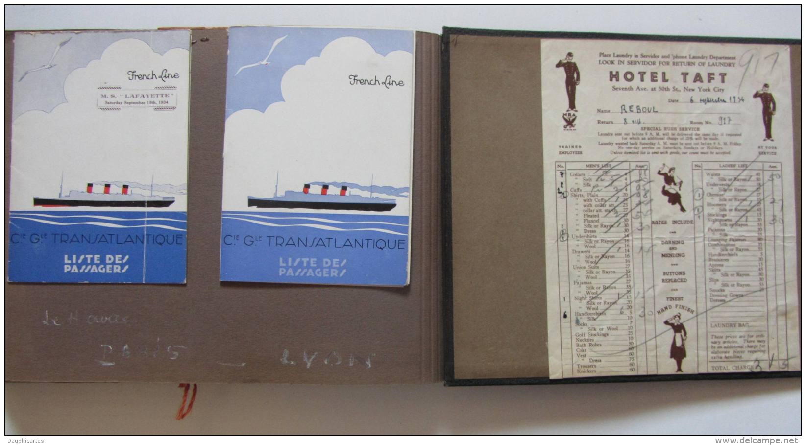 2 Albums Photo voyage au Canada et aux Etats-Unis en 1934. Photos + menu paquebot Champlain, Hôtel, etc.