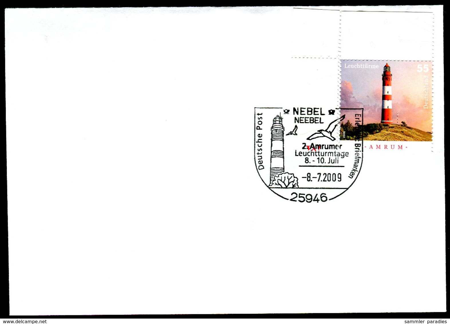 41090) BRD - Brief Mi 2678 - SoST 25946 NEBEL Vom 08.07.2009 - Amrumer Leuchtturmtage - Maschinenstempel (EMA)