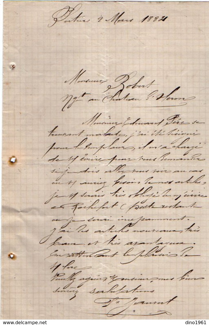 VP12.441 - Lettre De Mr JANVERT à POITIERS - Manuscripts