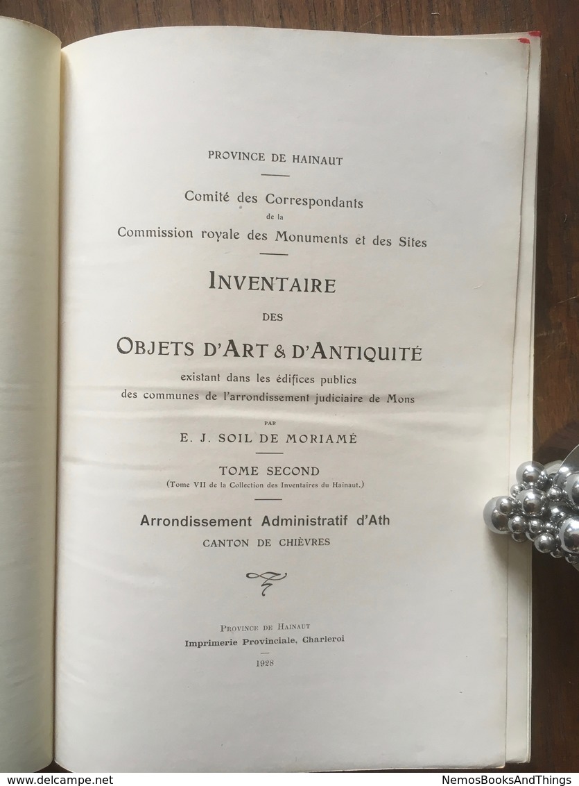 Inventaire Des Objets D'art & D'antiquité... MONS Tome Second  Arr. D'ATH, Canton De CHIEVRES - 1928 - Belgium