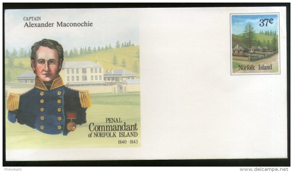 Norfolk Island Penal Commandant Captain Alexander Maconochie Postal Stationery Envelope Mint # 16050 - Norfolk Island