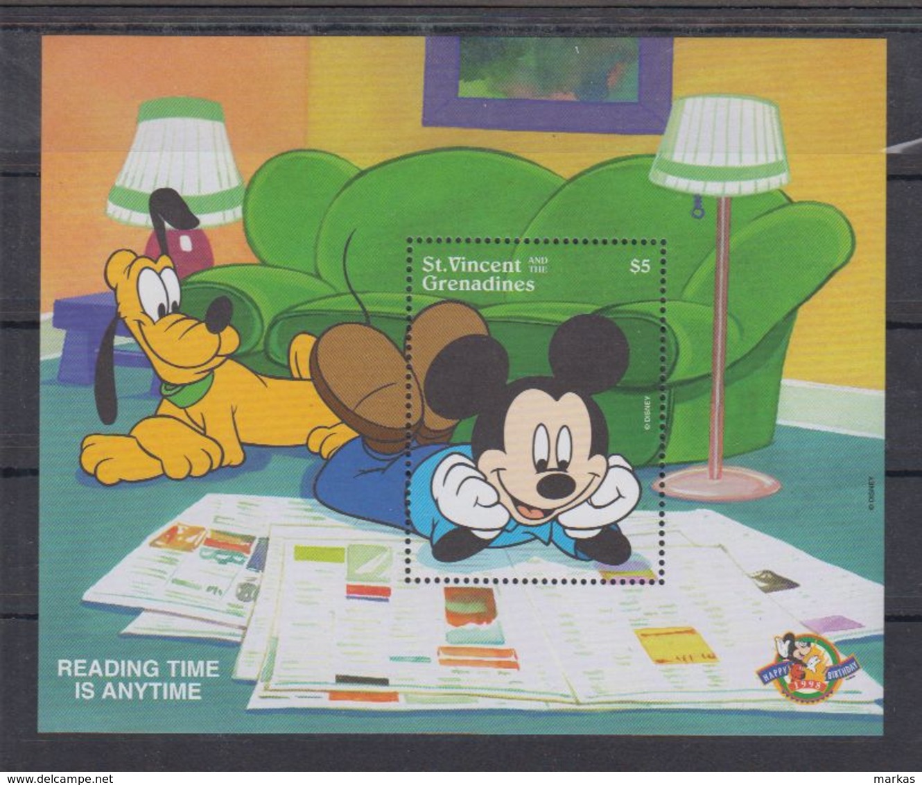 U77. MNH St.Vincent&Grenadines - Art - Cinema - Walt Disney - Mickey Mouse - Cinema