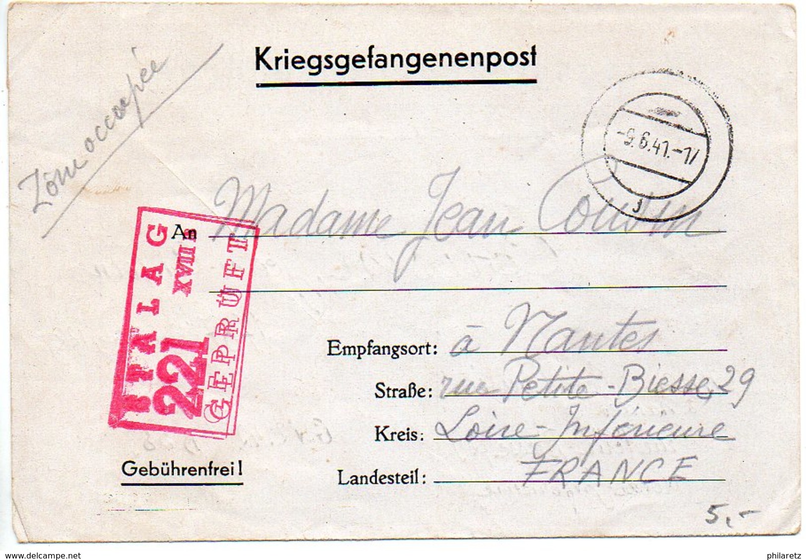 Prisonniers De Guerre : Carte-lettre Pour Envoi De Colis Du Stalag XVII B (formule Rouge) - Guerre De 1939-45