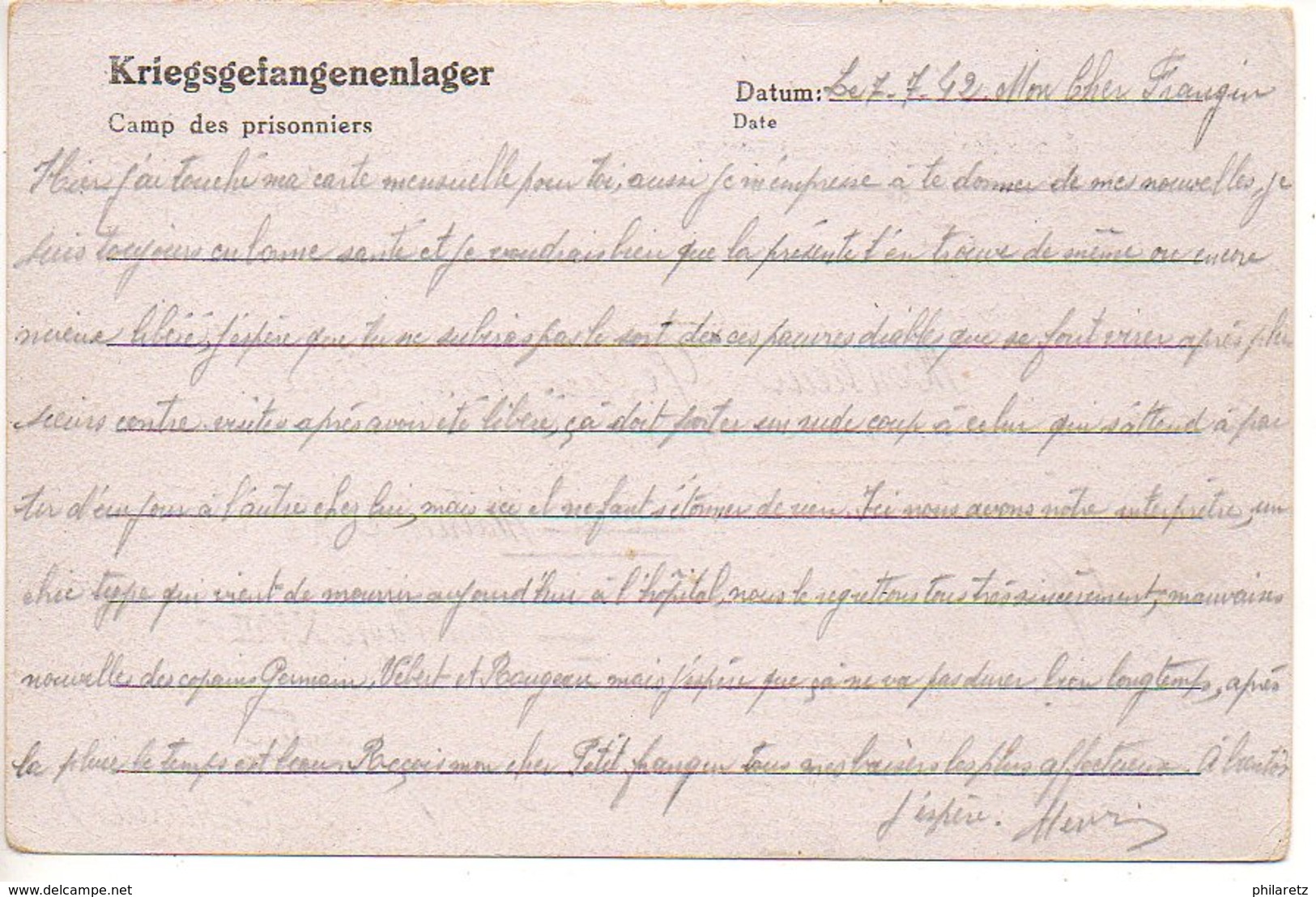 Prisonniers De Guerre : Carte Du Stalag VI A Pour Un Prisonnier Du Stalag XVIII A (correspondance Inter-camps, Peu Coura - 2. Weltkrieg 1939-1945