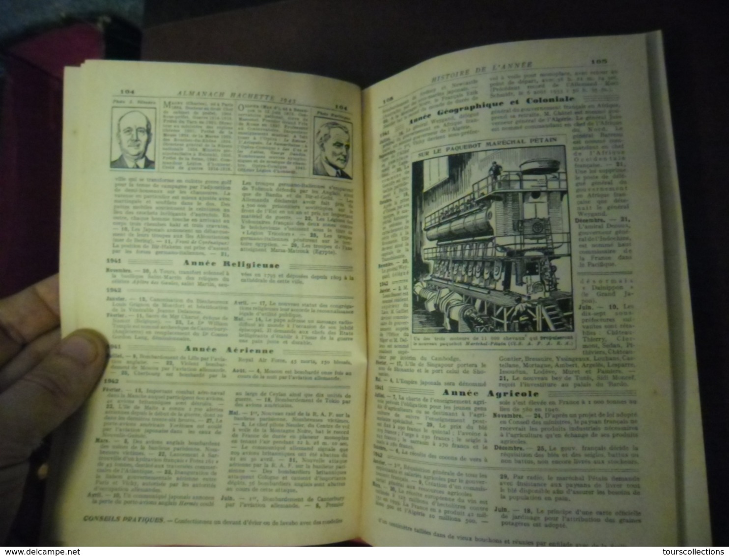 ALMANACH 1943 - ALMANACH HACHETTE - petite encyclopédie populaire de la vie pratique - rare dans cet état période Guerre