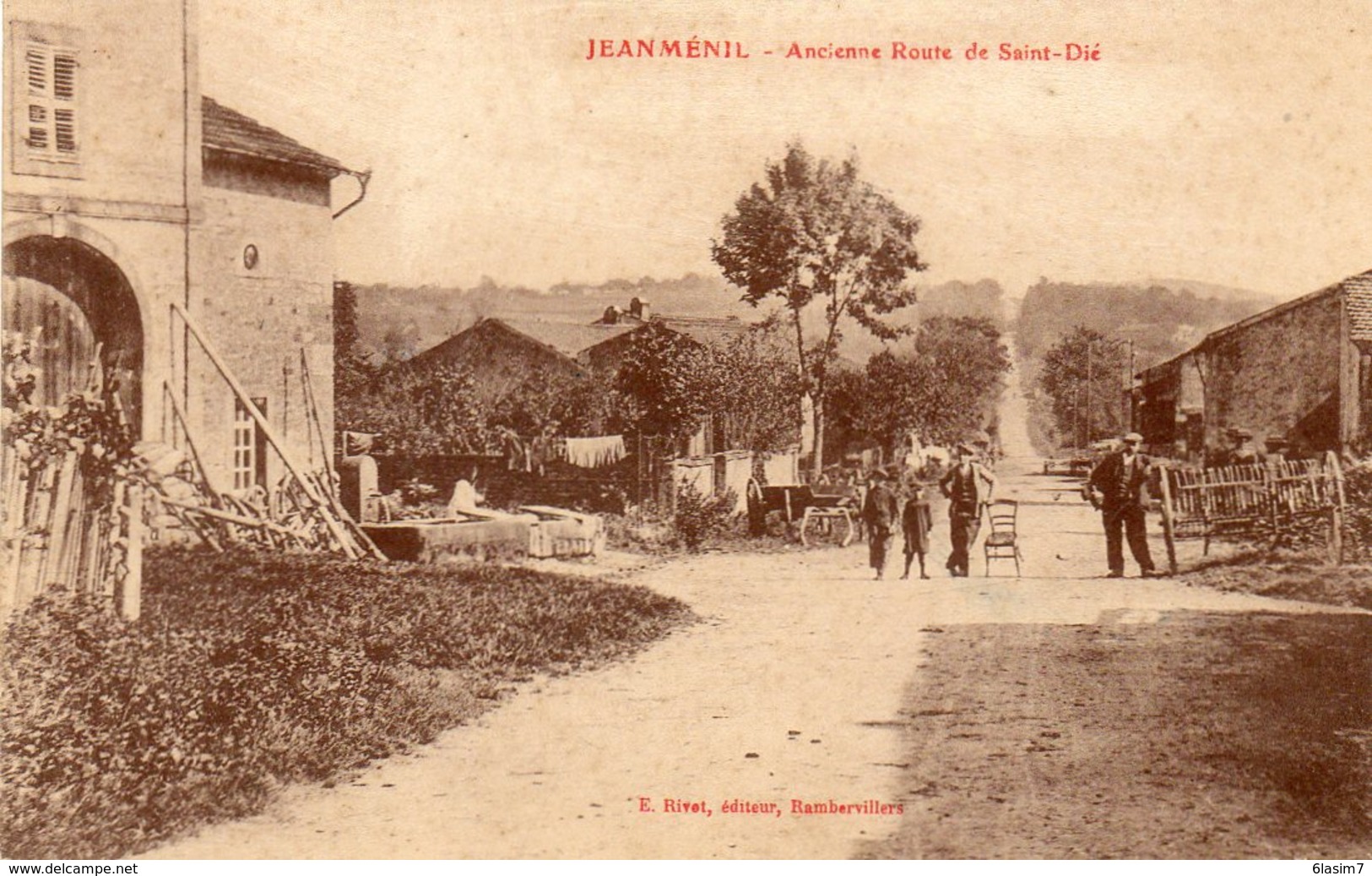 CPA - JEANMENIL (88) - Aspect De L'ancienne Route De St-Dié Au Début Du Siècle - Otros & Sin Clasificación