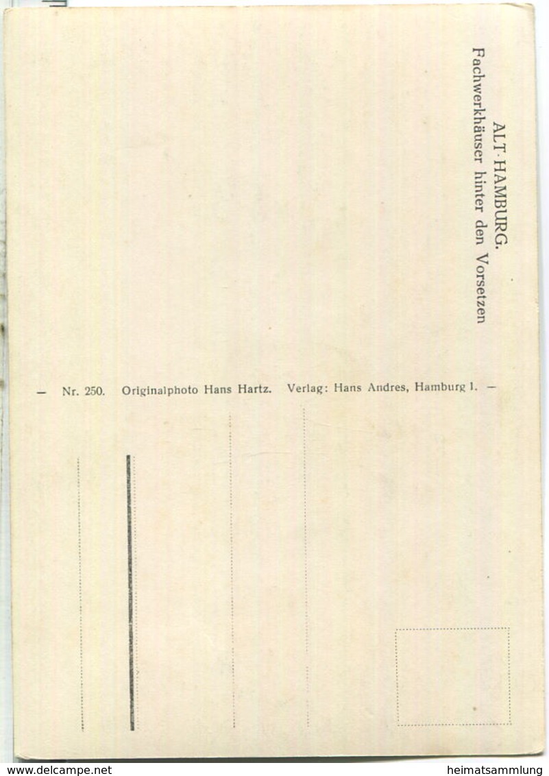 Hamburg - Vorsetzen - Fachwerkhäuser - Foto-AK Grossformat - Verlag Hans Andres Hamburg - Wandsbek