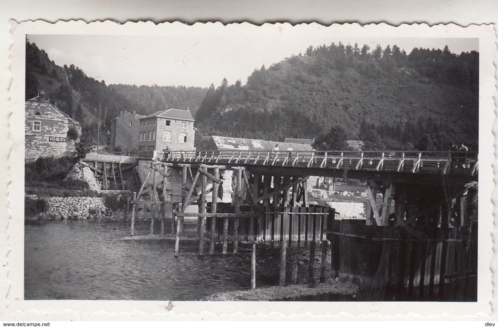 Hamoir - Vue Sur Le Pont Provisoire - 1946 - Photo Originale Format 6.5 X 11 Cm - Lieux