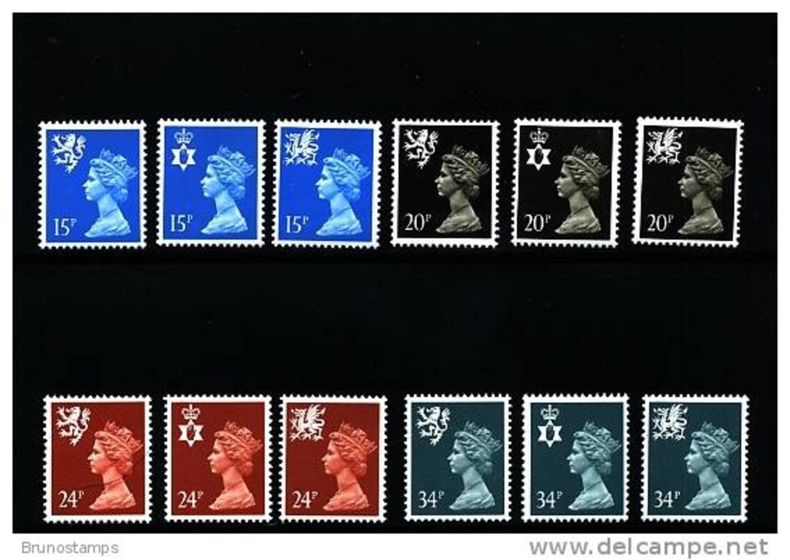 GREAT BRITAIN - 1989  REGIONAL SET (15+20+24+34p.)  MINT NH - Non Classificati