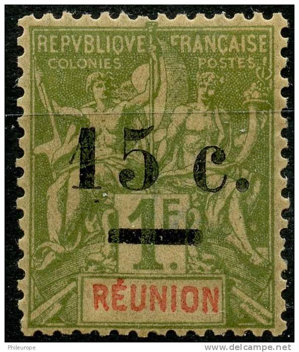 Reunion (1901) N 55 * (charniere) - Neufs