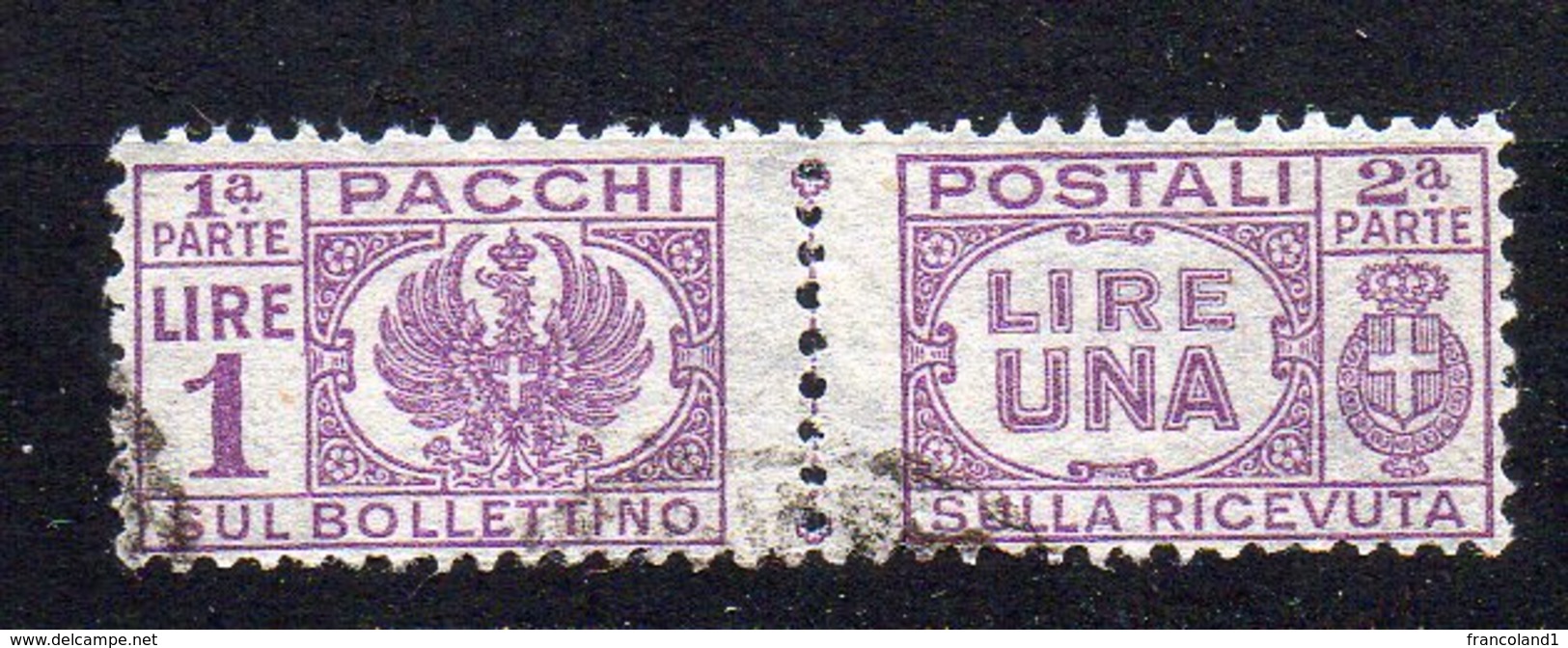 1946- Luogotenenza Pacco Senza Fascio Al Centro N. 60 Timbrato Used - Postpaketten