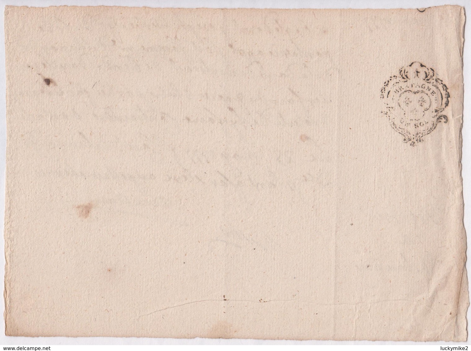 Small 25 May 1777 Signed French Document, Stamped On The Back.  Can Anyone Help?   Ref 0539 - Other & Unclassified