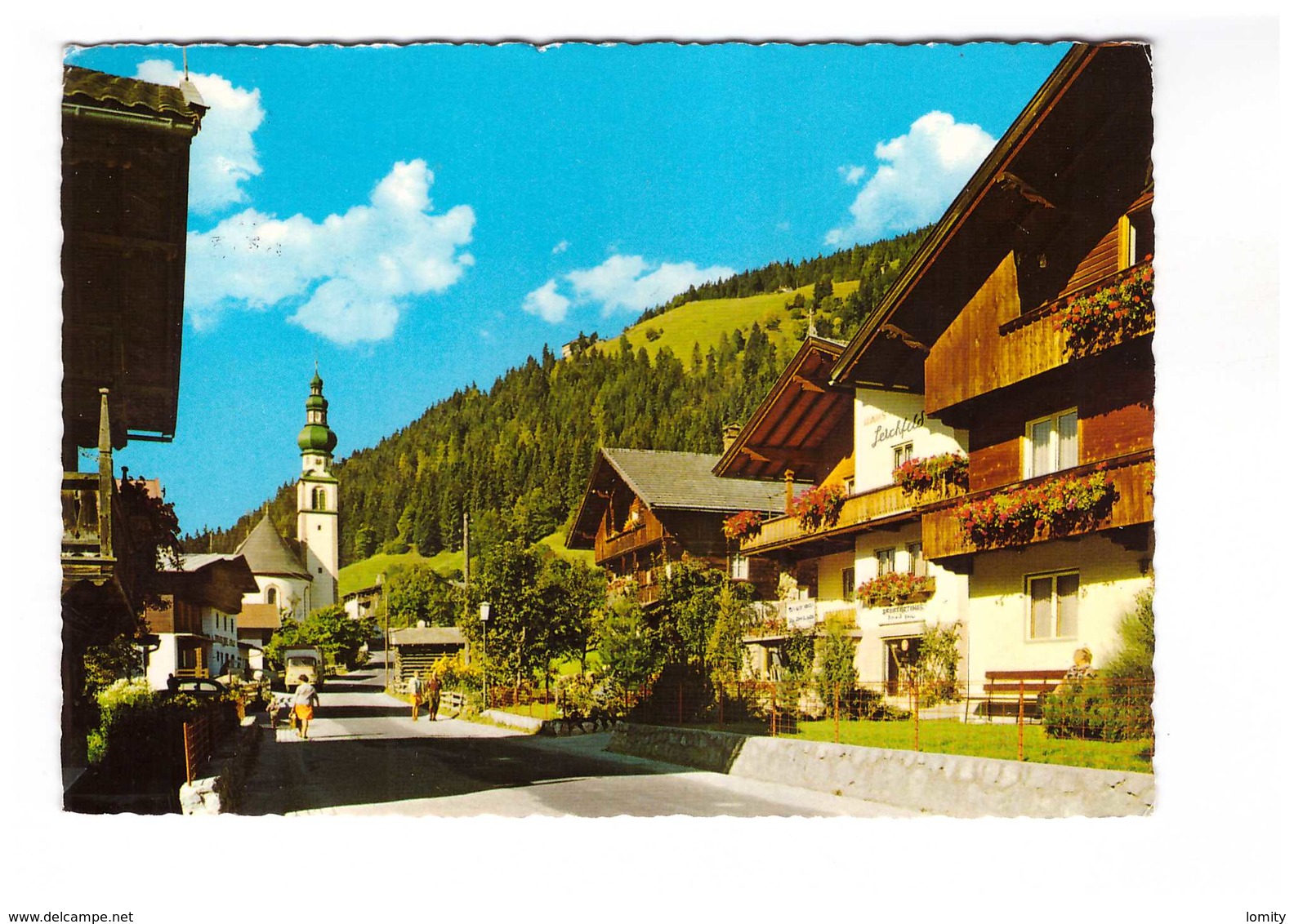 Austria Autriche Tirol Wildschonau Strassenbild In Der Sommerfrische Oberau Im Hochtal CPSM GF + Timbre - Wildschönau