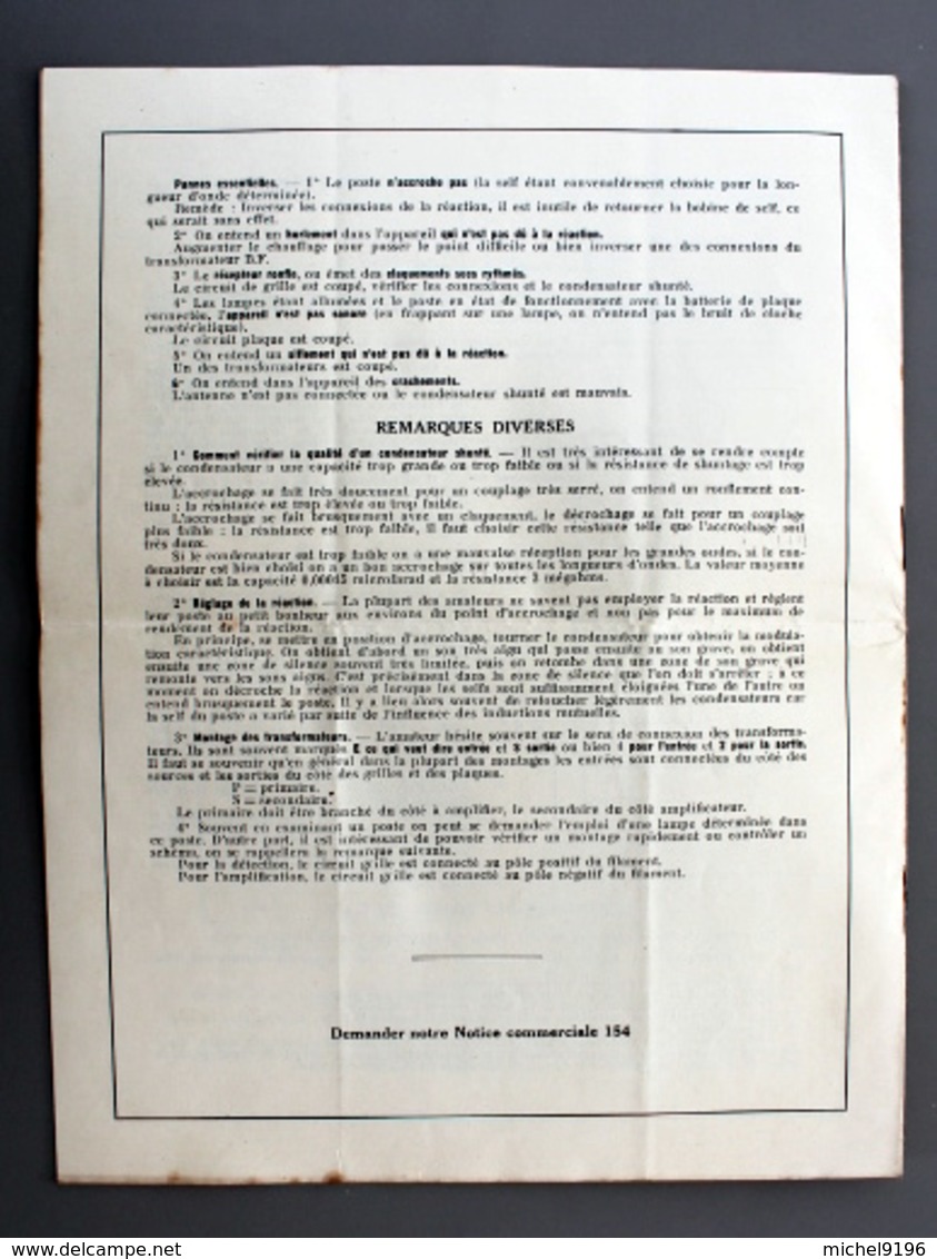 Notice 155 Utilisation Appareils De Mesures En T.S.F Chauvin Et Arnoux - Matériel Et Accessoires