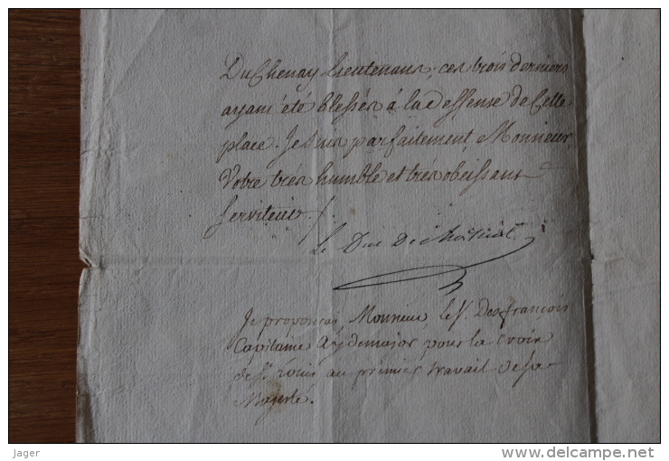 1761 Lettre De Choisel Pour Recompense Pour Le Siege De BELLEISLE - Documents Historiques