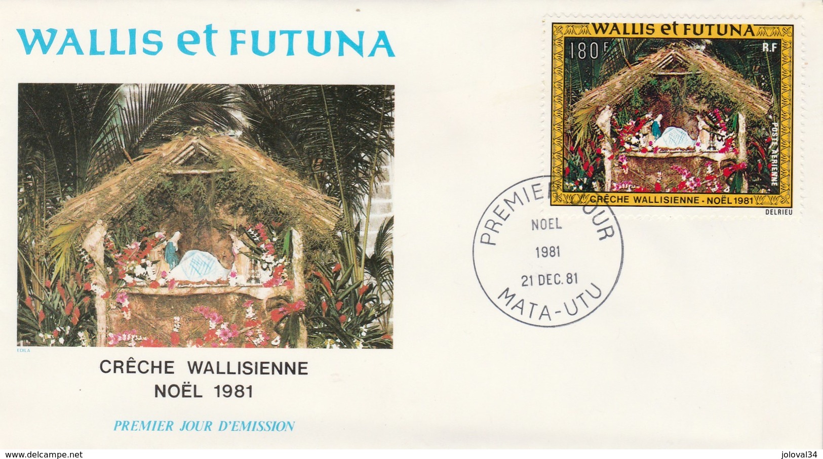 Wallis Et Futuna FDC  1981 Yvert  PA 113 - Noël Crèche - FDC