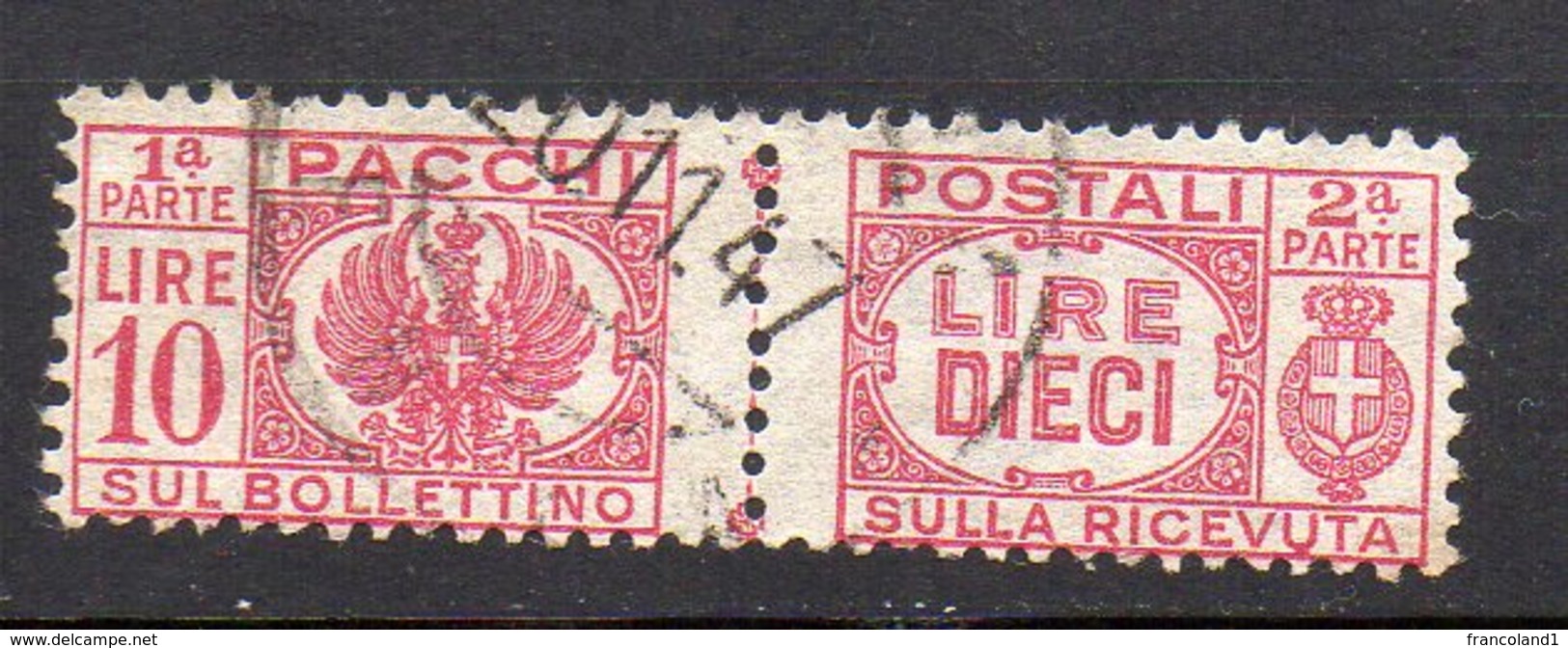 1946- Luogotenenza Pacco Senza Fascio Al Centro N. 64 Timbrato Used - Colis-postaux