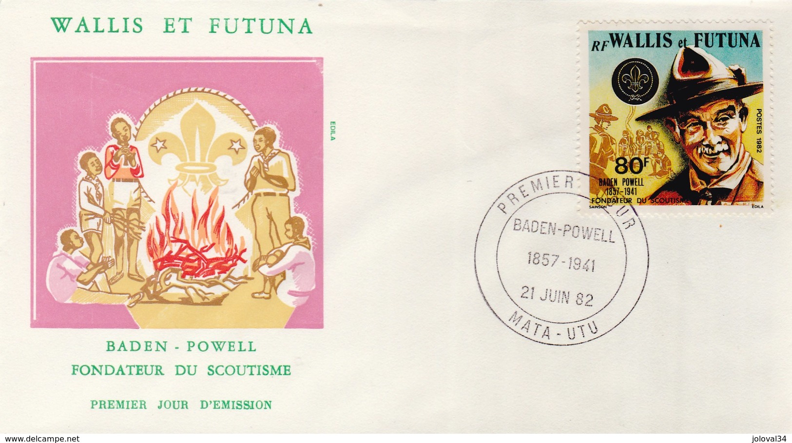 Wallis Et Futuna FDC  1982 Yvert  290 - Baden Powell Scoutisme - FDC