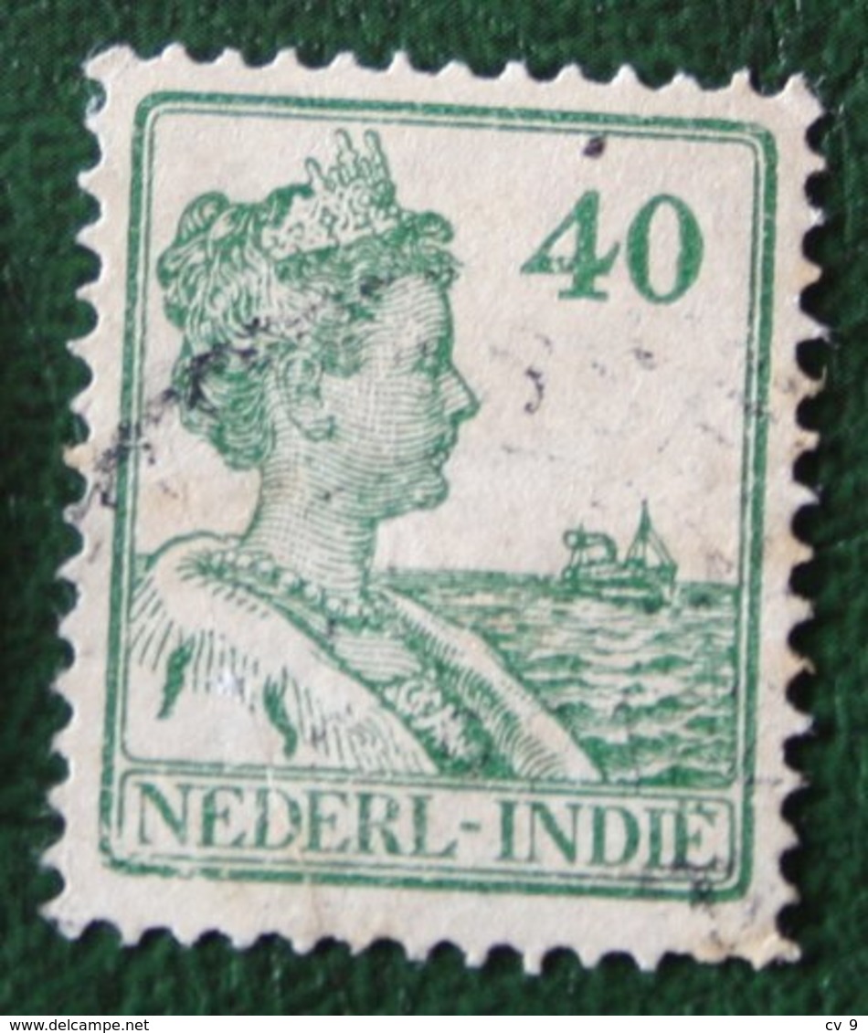 Read 40 Ct Koningin Wilhelmina NVPH 127 1922 1913-1932 Gestempeld / Used INDIE / DUTCH INDIES - Netherlands Indies