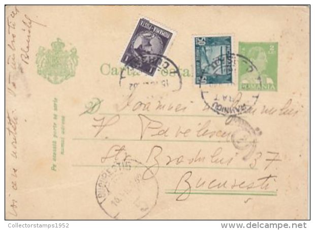 71641- KING CHARLES 2ND, POSTCARD STATIONERY, AVIATION, KING CHARLES 2ND STAMPS, 1932, ROMANIA - Cartas & Documentos