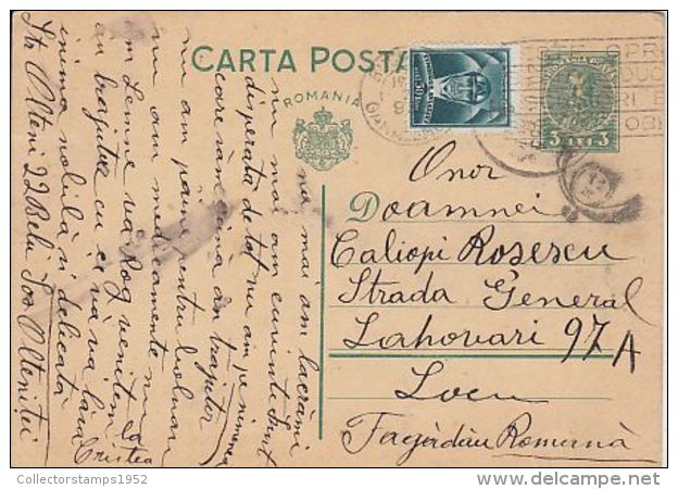 71644- KING CHARLES 2ND, POSTCARD STATIONERY, AVIATION STAMP, 1933, ROMANIA - Covers & Documents