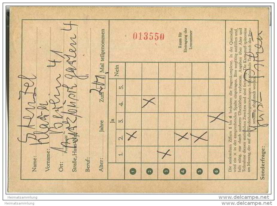 FP 8 - Funklotterie-Postkarte Berlin - Bedarfsgebraucht - Wertstempel 20 Pfg Lorsch / Hessen - Gelaufen Im April 1969 - Postkaarten - Gebruikt