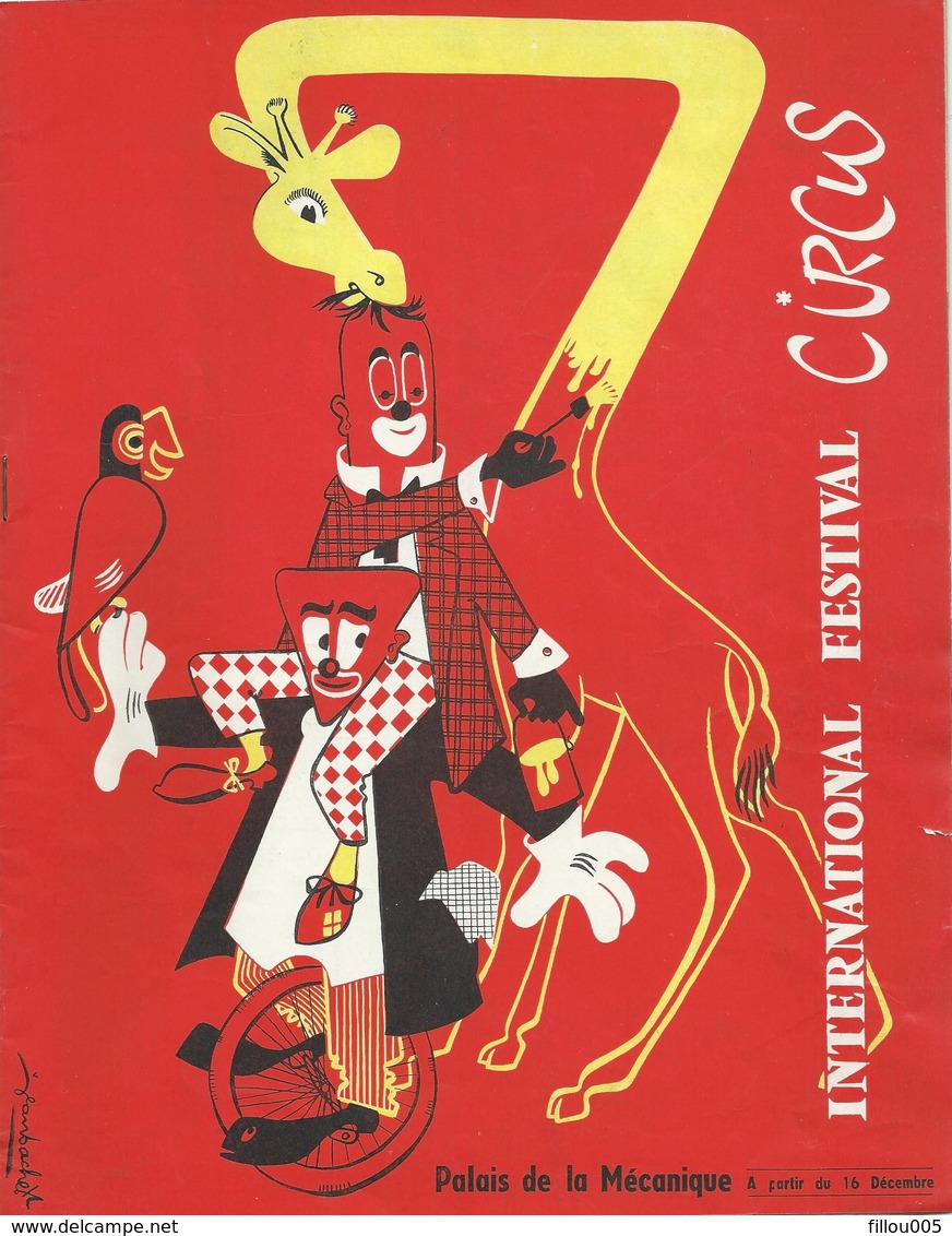 CIRQUE...INTERNATIONAL FESTIVAL CIRCUS 1955 A  LYON.. JEAN BACHES...PUB..CLOWN..DESSINS.. PHOTOS.. DESSINS. VP4002 - Programmes