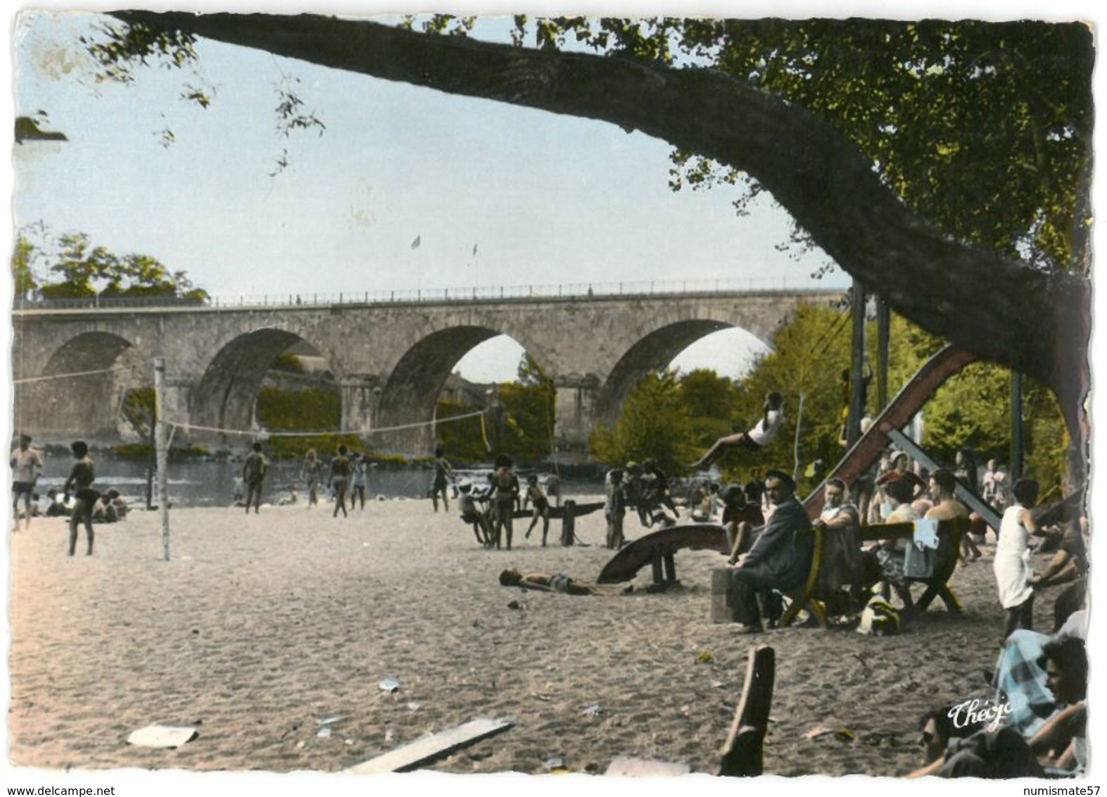 CPSM AIGUILLON PLAGE - Le Pont Napoléon Et La Plage - Ed. THEOJAC N°4-14 - Autres & Non Classés