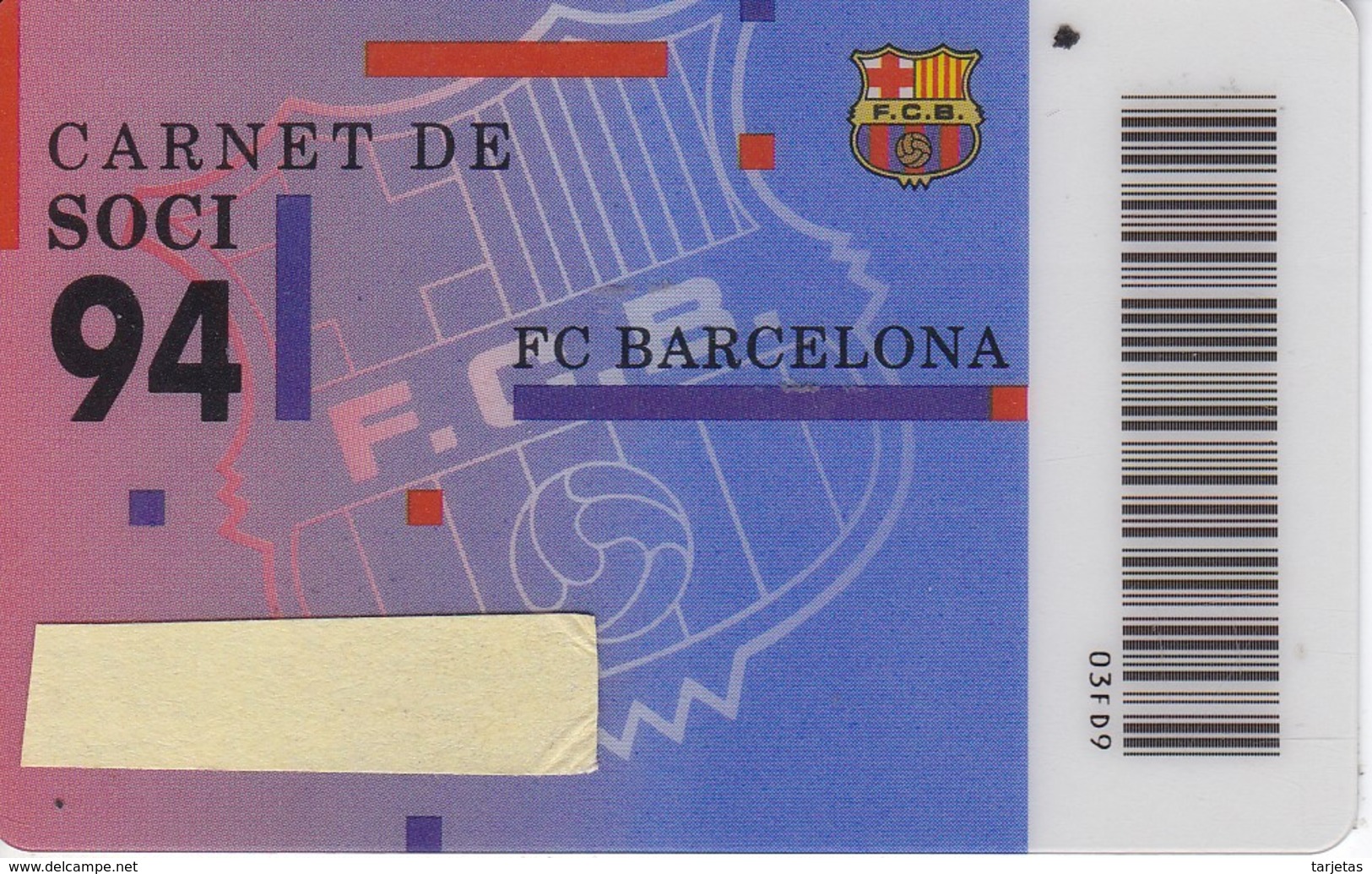 CARNET DE SOCIO DE FUTBOL CLUB BARCELONA TEMPORADA 1994 ANUAL (FOOTBALL) BARÇA-BANCA CATALANA - Otros & Sin Clasificación