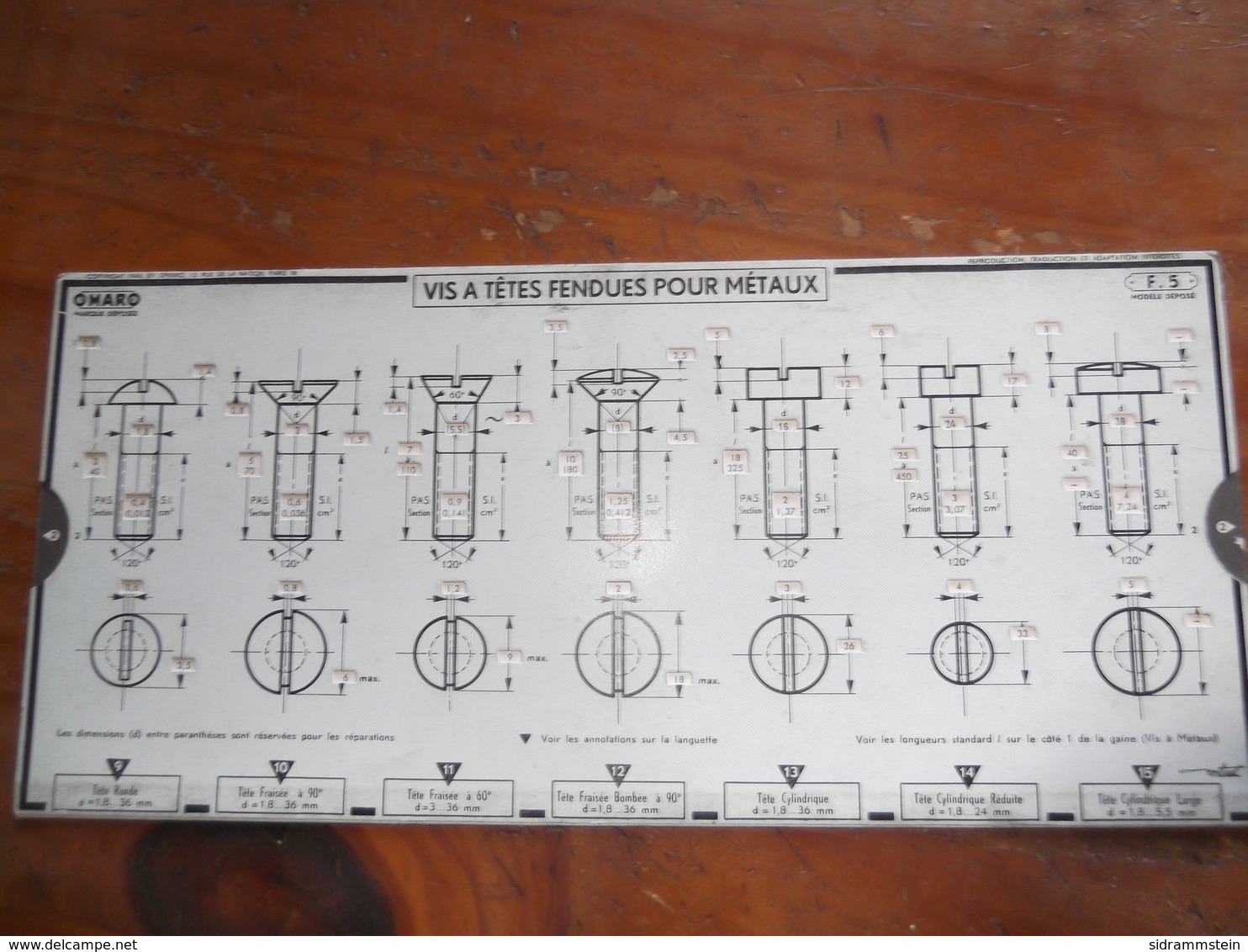 Regle De Calcul Visserie - Outils Anciens