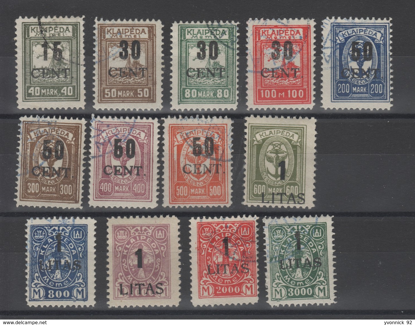 Memel _occup.Lituanie -  Surchargé (1923) N°156/158 - Used Stamps