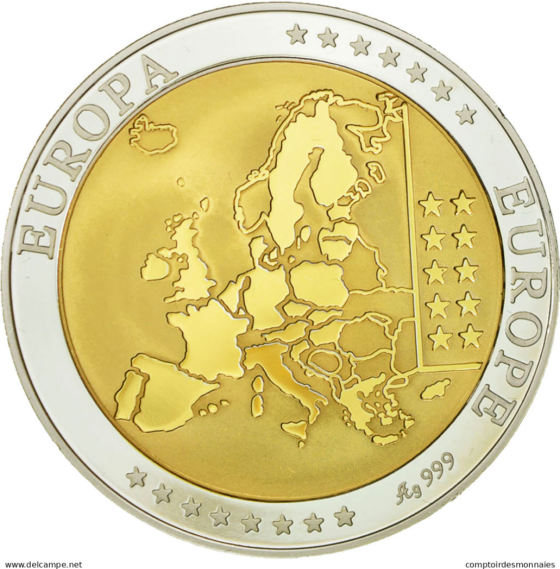 Belgique, Médaille, L'Europe, Jonction Nord-Midi, 2002, SPL+, Argent - Autres & Non Classés