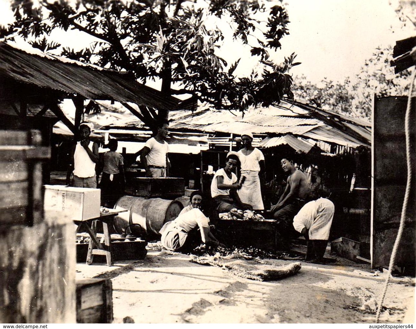 Photo Originale Asie - Indochine, Ambiance épicerie Au Coeur D'un Village - Marchande & Barbecue Géant - Anonymous Persons