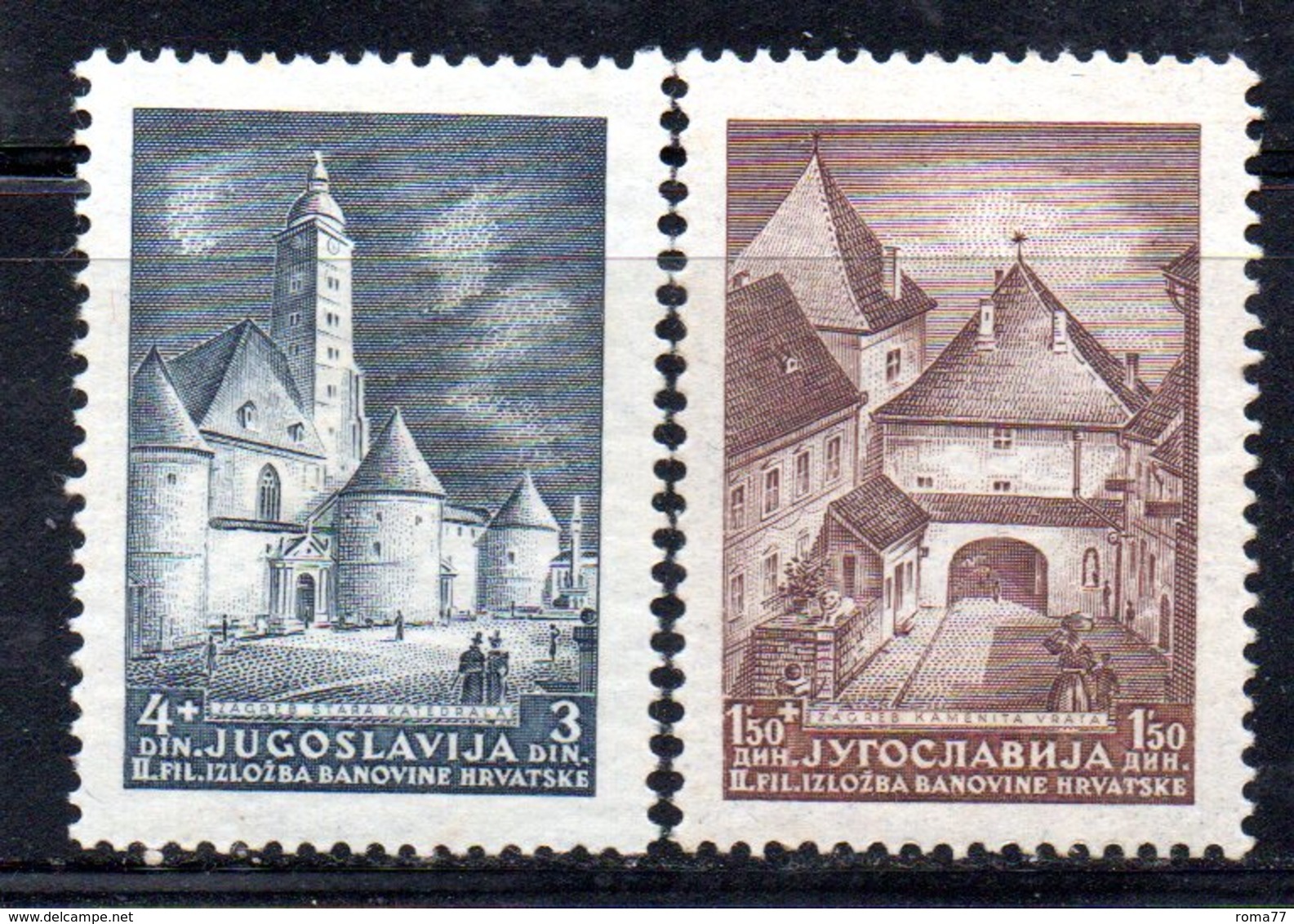 893 490 - YUGOSLAVIA 1941 ,  Serie Unificato 399/400  Linguellata  * - Nuovi