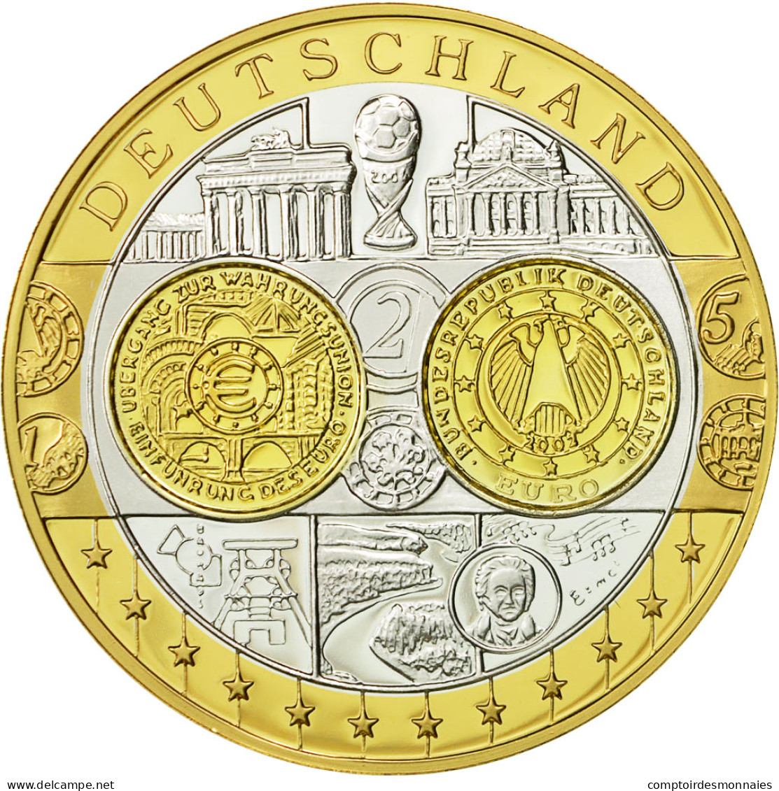 Allemagne, Médaille, L'Europe, 2002, SPL+, Argent - Autres & Non Classés