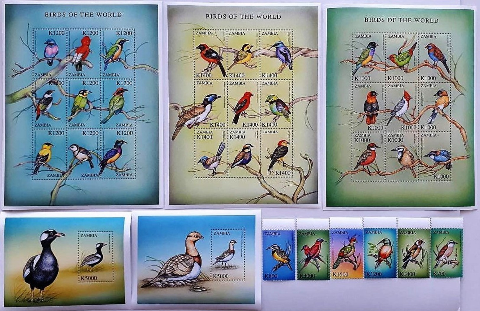 Zambia 2000** Mi.1209/41 Bl.78,79  Birds [21;172] - Other & Unclassified