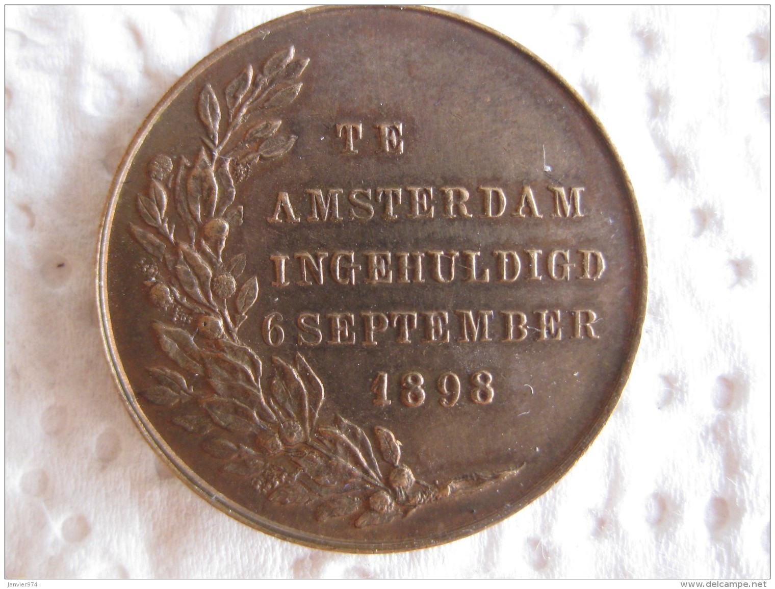 Pays-Bas Médaille Wilhelmina , Amsterdam Le 6 Septembre 1898 . - Royaux/De Noblesse
