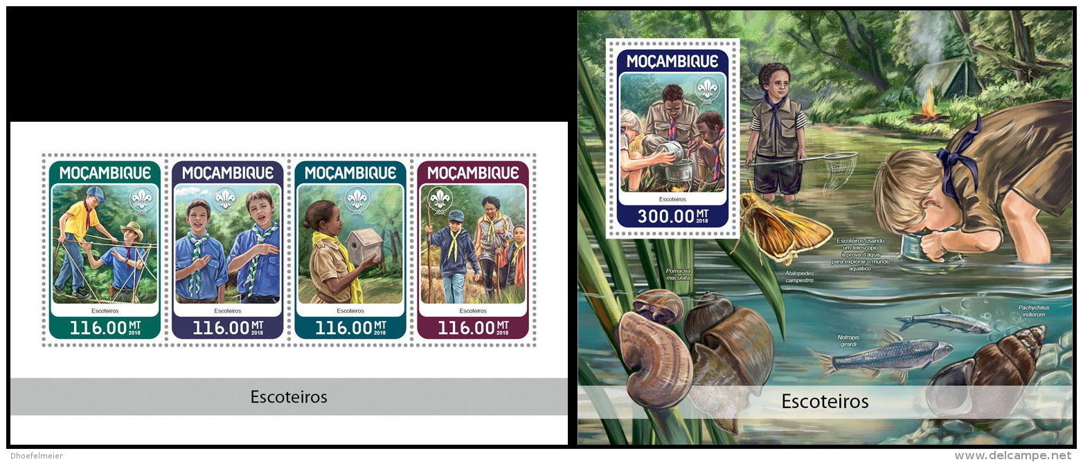 MOZAMBIQUE 2018 MNH** Scouts Pfadfinder M/S+S/S - OFFICIAL ISSUE - DH1825 - Nuevos