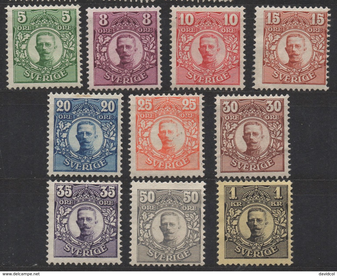 Q397 - SWEDEN - 1910-1912- SC#:70 // 94 - MNG - SCV:US$ 228.00 - Neufs