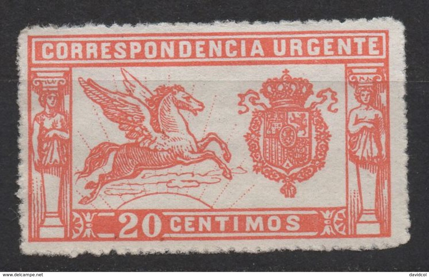 Q642.-. SPAIN - 1905 .-. SC#: E1 . MNG .  PEGASUS - SPECIAL DELIVERY STAMP - SCV:US$ 45.00 - Special Delivery