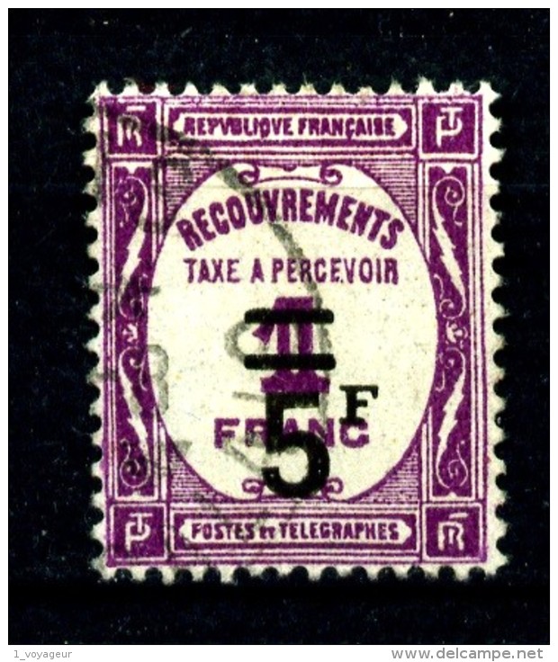 Taxe  65 - 5F Sur 1F Lilas - Oblitéré - Très Beau - 1859-1959 Oblitérés