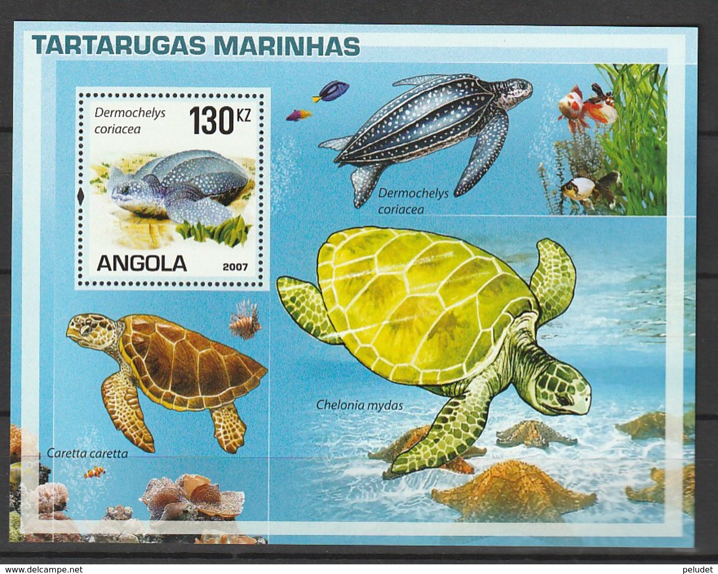 Angola 2007, Turtles S/s ** :     Mi BL123, Sn 1317, Yt BF123, Sg MS1760 - Angola