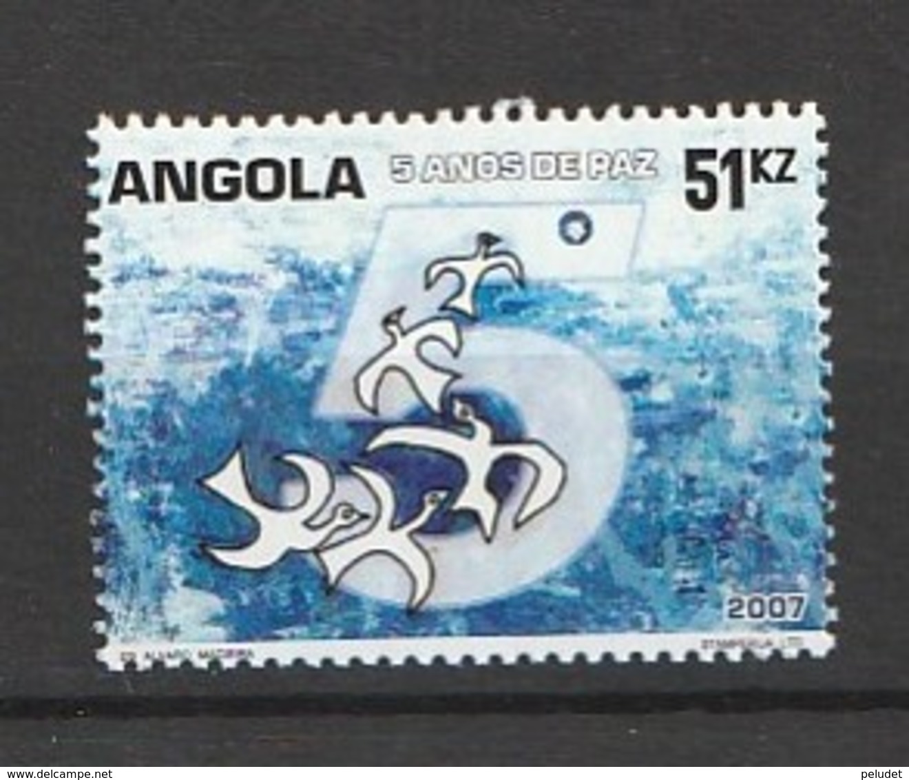 Angola 2007, 5 Years Peace 1v **  Mi 1777, Sn 1307, Yt 1617, Sg 1747, - Angola