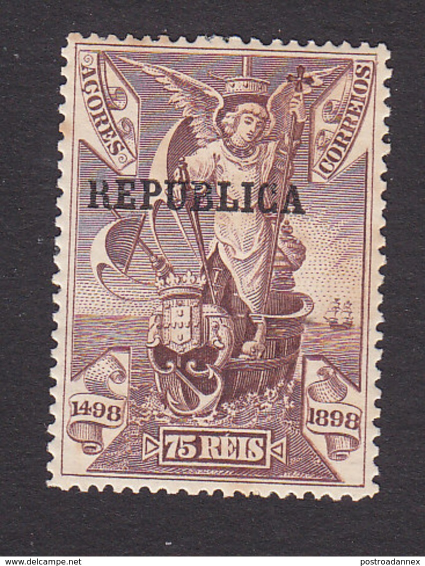 Azores, Scott #145, Mint Hinged, Vasco De Gama Overprinted, Issued 1911 - Açores